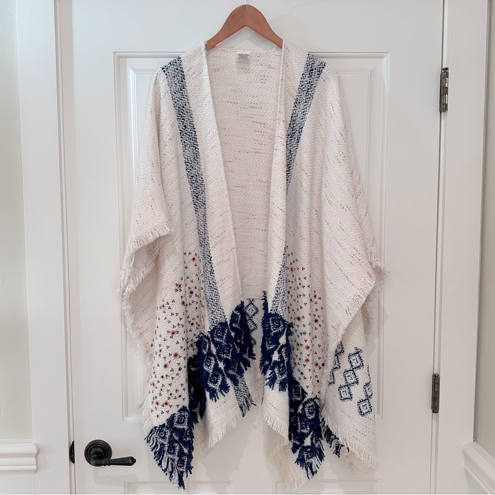 ANTHROPOLOGIE fringed Shawl/Wrap ONE SIZE